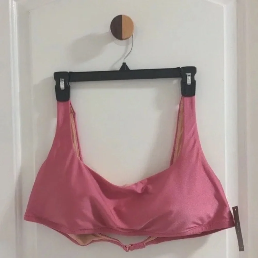 J. Crew | Plus Size Shiny Squareneck Bikini Top + Bikini Bottom Liquid Berry